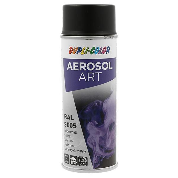 Buntlackspray AEROSOL Art tiefschwarz seidenmatt RAL 9005 400ml Spraydose VE: 6