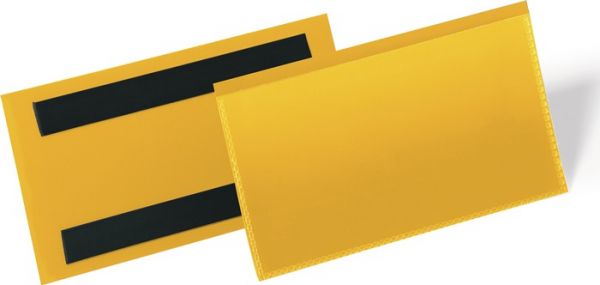Etikettentasche B150xH67mm gelb magn.50 DURABLE
