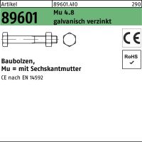 F- Baubolzen R 89601 CE 6-kt mutter M20x 520 Mu 4-8 ga lv-verz- 10 Stueck