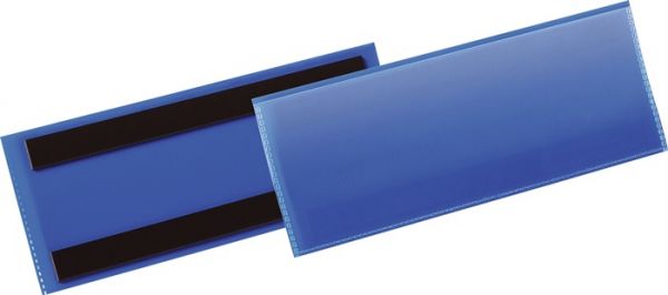 Etikettentasche B210xH74mm blau magn.50 DURABLE