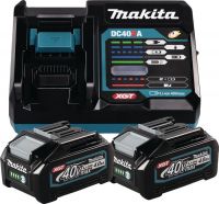 Makita 40V Power Source-Kit bestehend aus Schnellladegerät DC40RA und 2 Akkus BL4040 4Ah