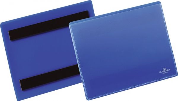 Etikettentasche B148xH105mm blau magn.50 DURABLE