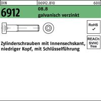 F- Zylinderschraube DIN 6912 Innen-6kt M12x35 8-8 gal v-verz- 100St-
